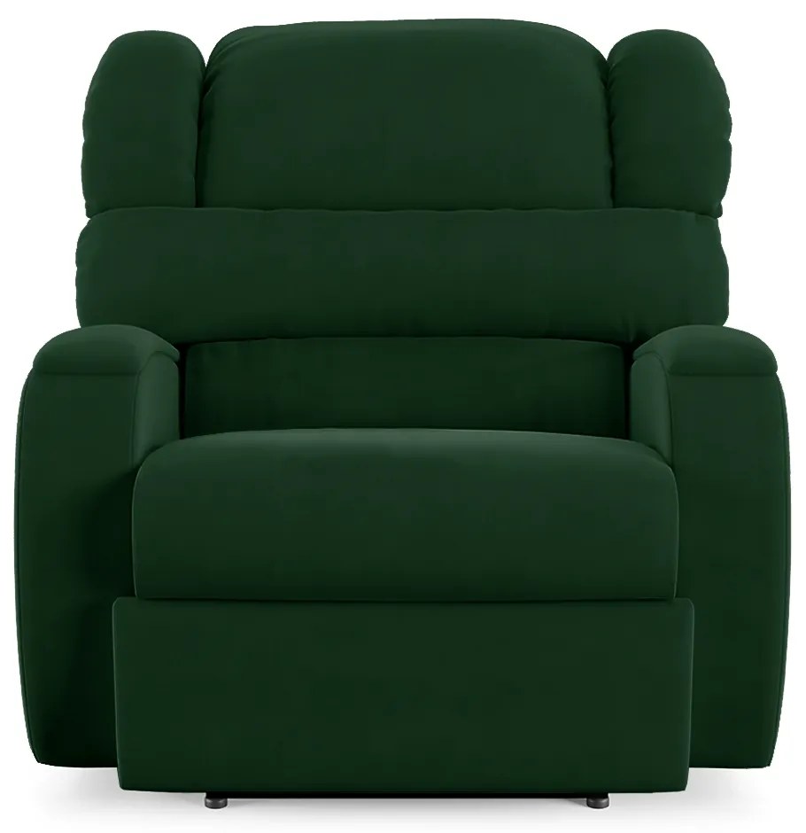 Poltrona do Papai Sala de Cinema Reclinável Kylie Elétrica Botão com Led USB Veludo Verde Esmeralda G23