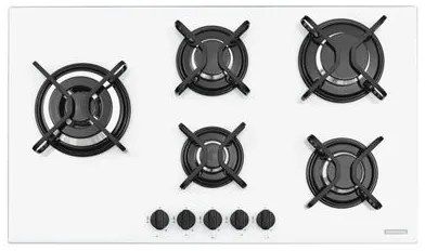 Cooktop a Gás Tramontina Penta Side Plus 5GG W Tri 90 em Vidro Temperado Branco