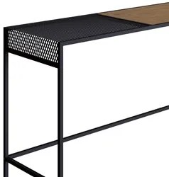 Aparador Para Sala de Estar 120cm Pés Metálicos Dinâmico Vermont/Preto
