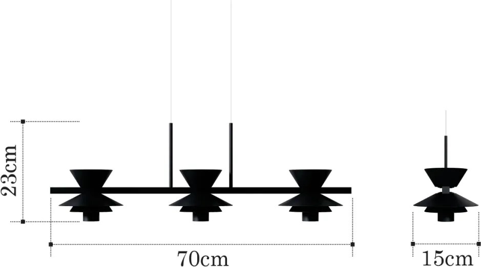 Pendente Bird Occa Linear 15X23X70Cm Alumínio 03Xmr11 - Qimporta Pd237... (PRETO)