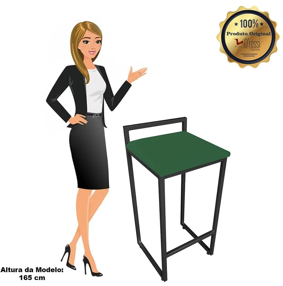 BANQUETA ALTA LAVINIA SUEDE BASE PRETO D - Verde
