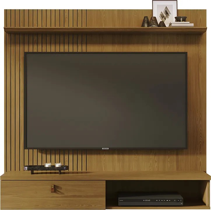 Painel TV 55 Pol 141cm Bancada Suspensa para Sala Seluna Cumaru M20 - D'Rossi