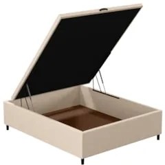 Base para Cama Box Baú Casal 138x188cm Hit Z04 Suede Bege - Mpozenato