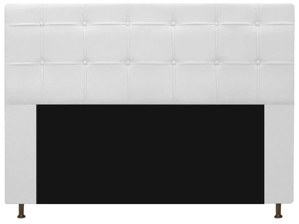 Kit Cabeceira e Calçadeira Baú Estofada Mel 160 cm Queen Size Com Capitonê Corano Branco - ADJ Decor
