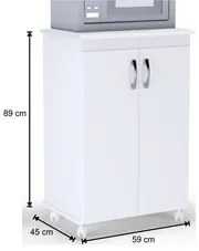 Kit 2 Balcões Multiuso Vitória 2 Portas Branco - AJL Móveis