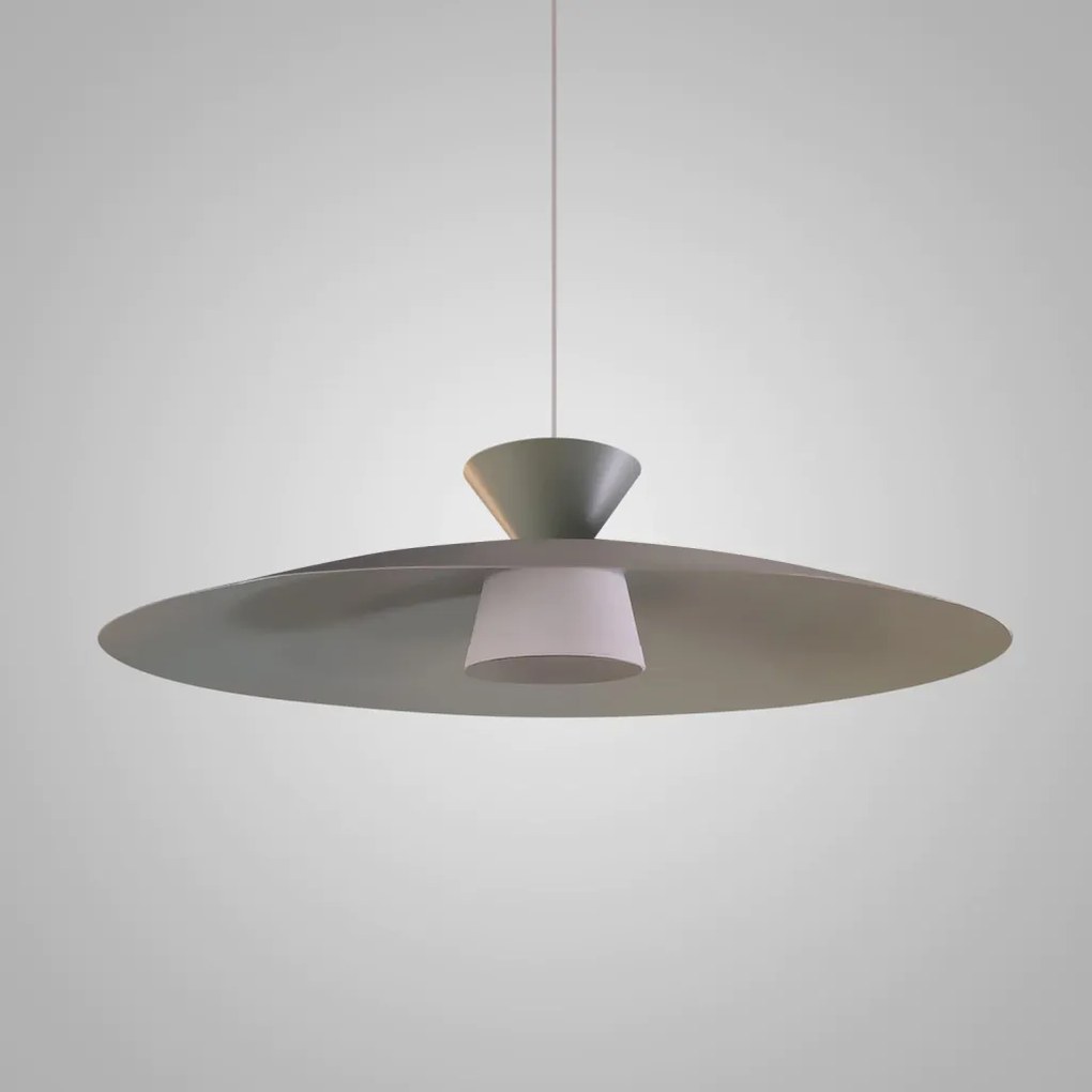 Pendente Rebatedor Ø60X30Cm Disco Curvo Alumínio 01Xled 9W 2700K - Old... (ROSE FOSCO, 220v)
