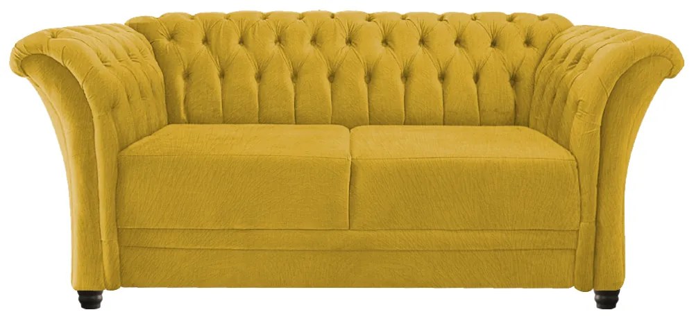 Namoradeira Chesterfield Sofia Suede Amarelo - ADJ Decor