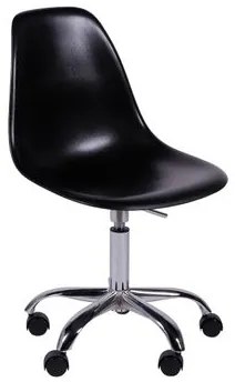 Cadeira com Rodízios DKR Preto em Polipropileno Or Design