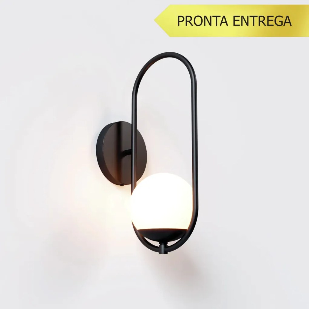 Arandela Elo 12X16X35Cm Aluminio E Globo 01Xg9 - Qimporta Ar2302 (CHAMPANHE / DOURADO BRILHO)