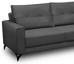 Sofá 4 Lugares com Chaise Direito 285cm Soreh F05 Veludo Grafite - Mpo