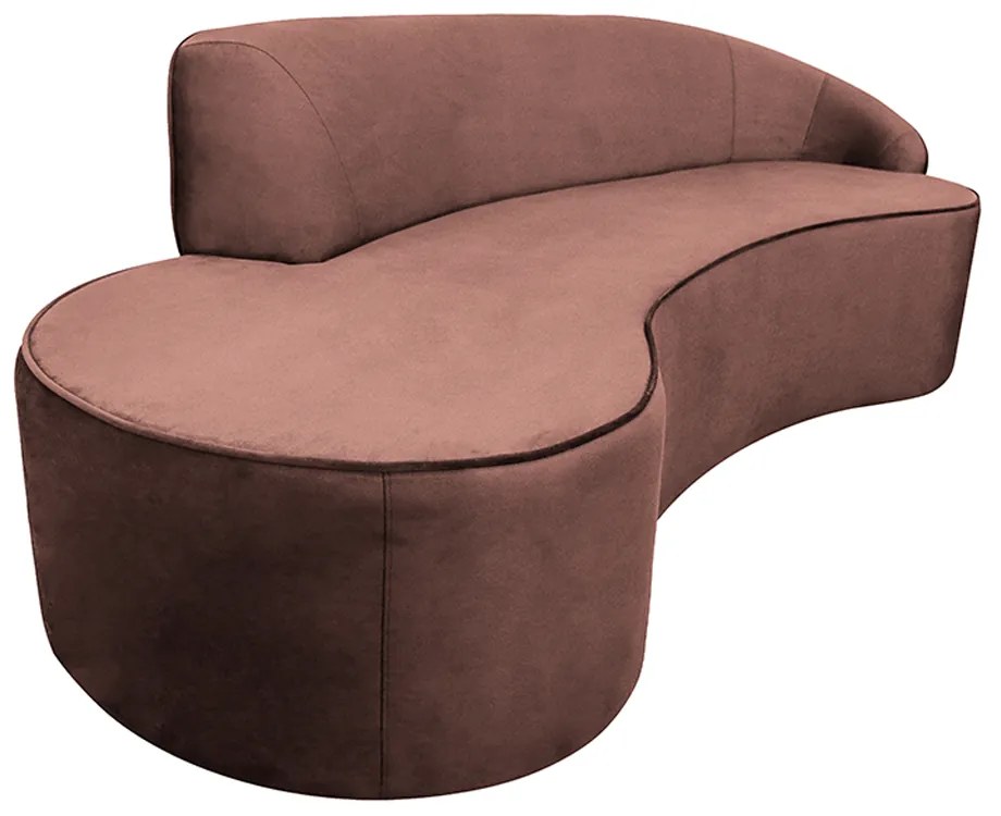 Sofá Decorativo 3 Lugares 210cm Abby Encosto Direito Curvo Veludo Malbec G15 - Gran Belo