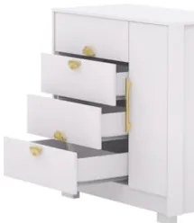 Cômoda Para Quarto 93cm Com 1 Porta Nara Flex Branco V02 - Mpozenato