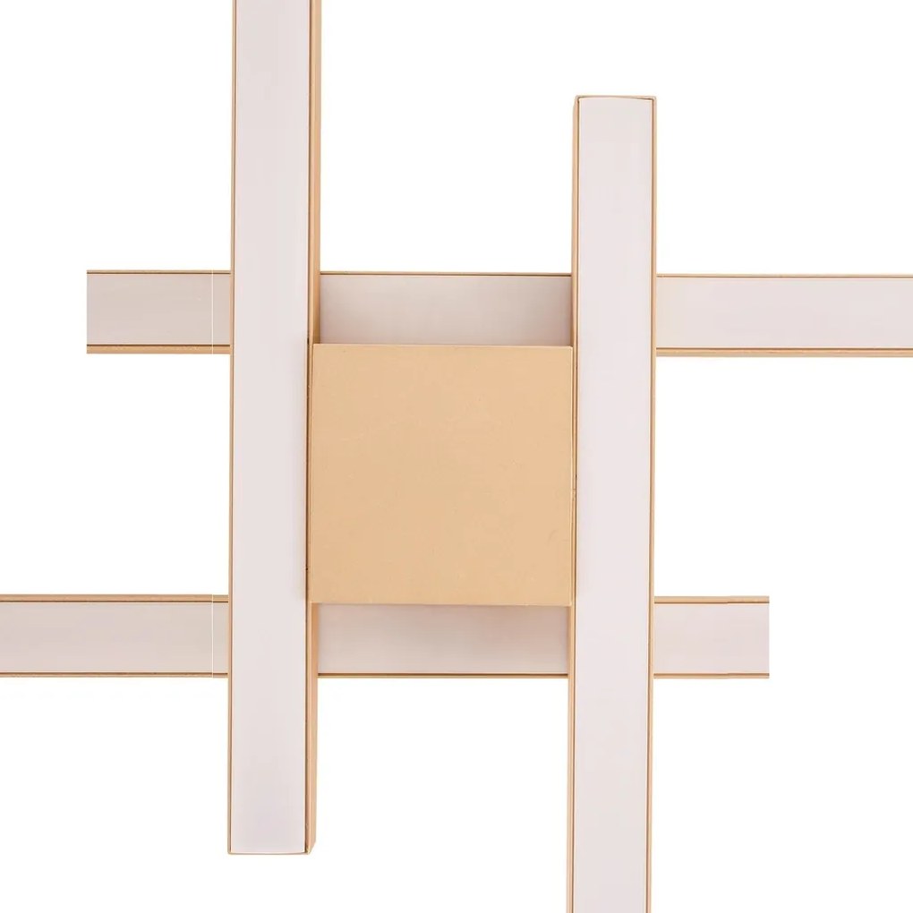 Plafon Lara 73X73Cm Led 48,8W Bivolt | Usina 19275/73 (OC-M Ocre Metálico, 3000k)