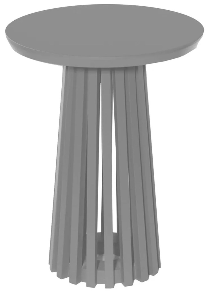 Mesa Ripada Lateral de Apoio Zuli Taís Puntel - Cinza Claire  Kleiner