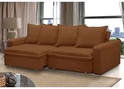 Sofá Retrátil Reclinável 3 Lugares 235cm Roma F05 Veludo Terracota - M