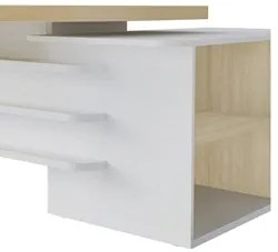 Conjunto Escritório Home Office 3 Peças Mesa em U Corp A06 Carvalho/Br