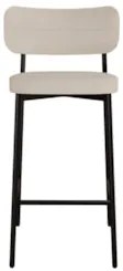 Banqueta Alta Bar Estofada Kit 6 Ella M25 Linho Areia - Mpozenato