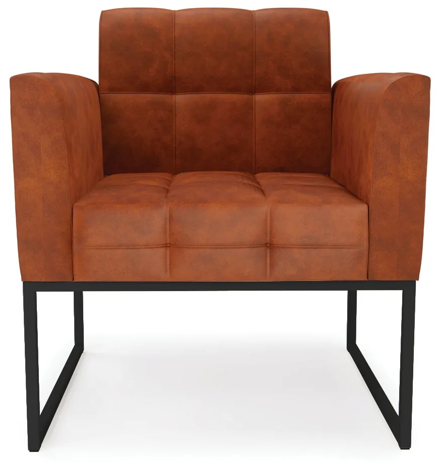 Poltrona Elisa Corano Nozes Base Metálica Industrial Preto D03 - D'Rossi