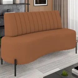 Sofá 2 Lugares 160cm Pés Aço Preto Tamar Z08 Boucle Terracota - Mpozen