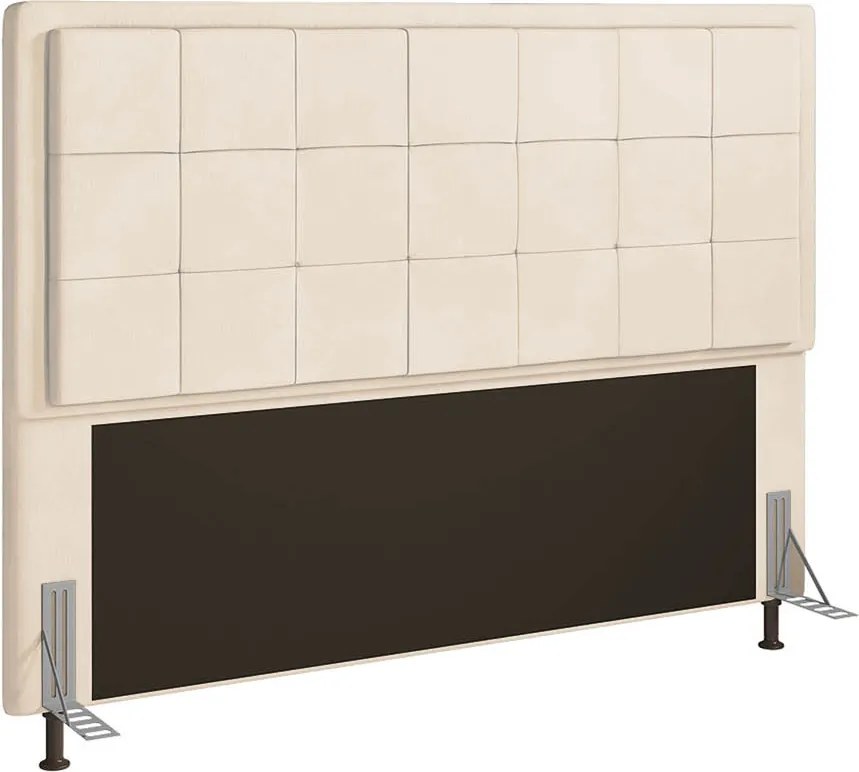 Cabeceira Casal Cama Box 140cm  para Quarto Onix Suede M11 - D'Rossi - Bege