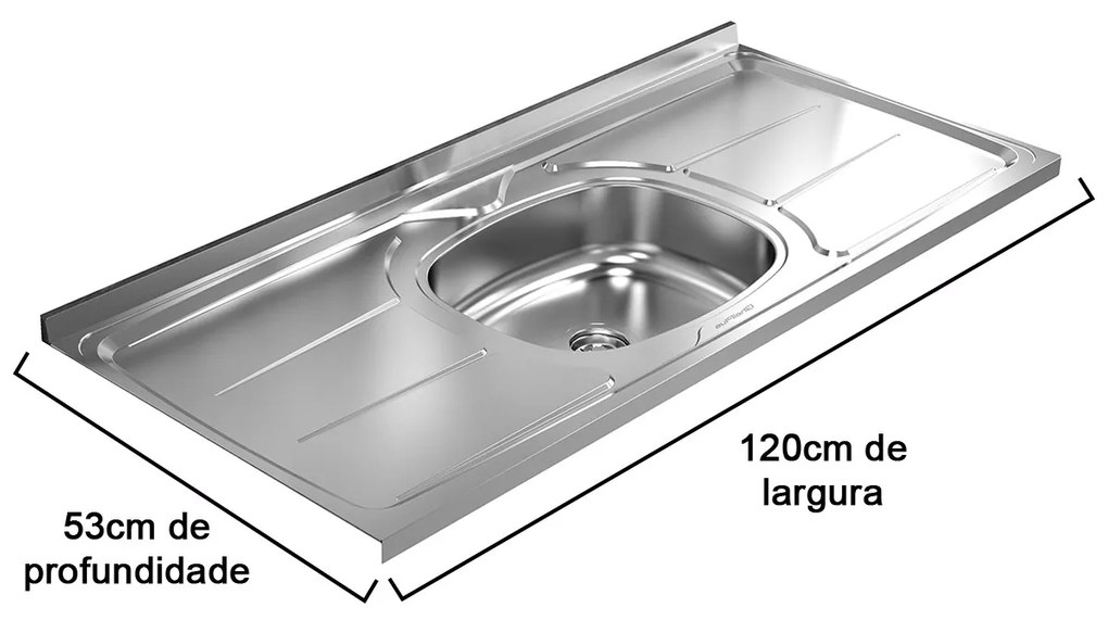 Pia de Cozinha A03 120cm com Cuba Inox - ADJ Decor