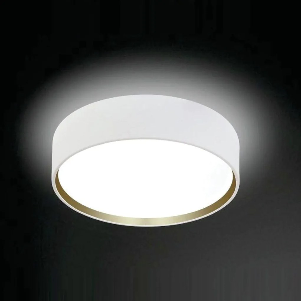 Plafon De Sobrepor Redondo Onix Ø55X14Cm 6Xe27 Aro Recuado / Metal E A... (CB-M - Cobre Metálico)