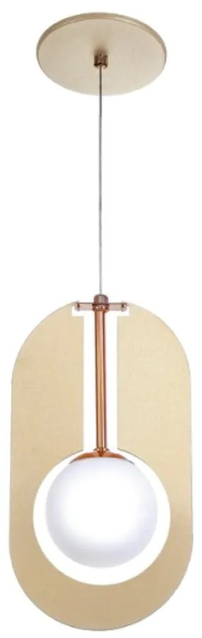 Pendente Globo Corte Laiser 16X10X31Cm Metal E Globo Ø10Cm 01Xg9 |Old... (PRETO, FOSCO (BRANCO))