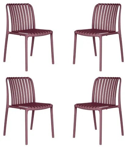 Kit 04 Cadeiras Cancun Polipropileno Marsala - 76372 Sun House