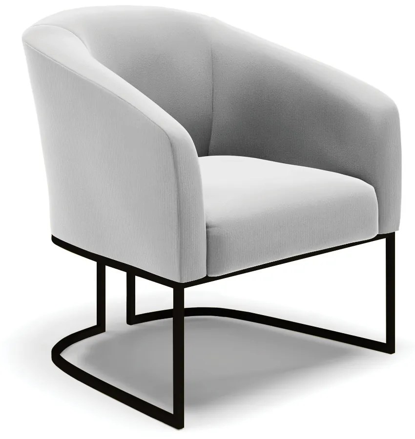 Namoradeira e 2 Poltronas Industrial Preto Stella Suede D03 - D'Rossi - Cinza