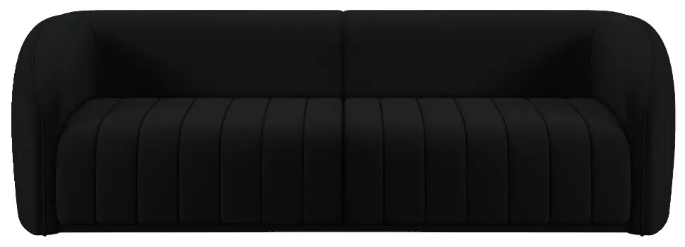 Sofá Decorativo Sala de Estar 332cm Adam 4 Lugares Veludo Preto G45 - Gran Belo