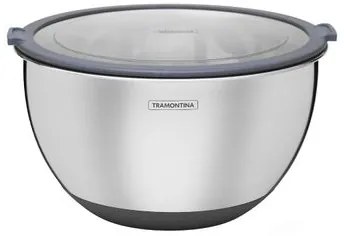 Bowl Tramontina Cucina em Aço Inox com Tampa Plástica 25 cm 5 Litros