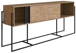 Balcão Aparador Buffet 2 Portas Pés Metálicos York Vermont/Preto - Art