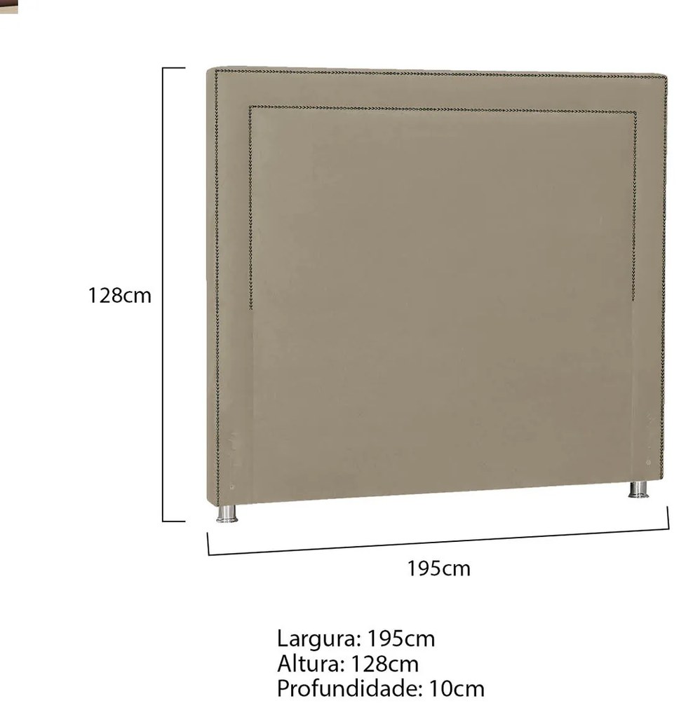 Cabeceira King Moscou P04 195 cm Suede - ADJ Decor