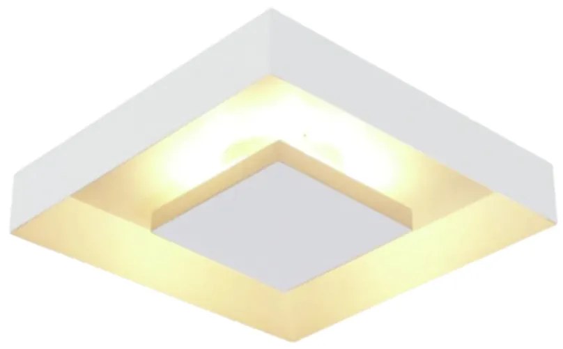 Plafon Home Quadrado De Sobrepor 33,5X33,5X6Cm 04Xg9 - Usina 251/4 (BT - Branco Texturizado + BR-F - Branco Fosco)