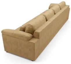 Sofá Retrátil 4 Lugares Para Sala 339cm Dijon Couro Bege S07 - Mpozena