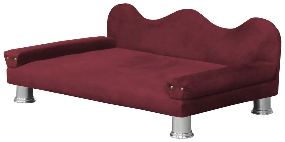 Cama Sofá Pet Meg Para Cães E Gatos Elegante e confortável Suede Bordô