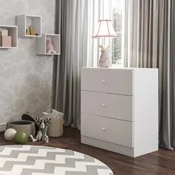 Cômoda Infantil 3 Gavetas 1133 Louise Branco - AJL Móveis