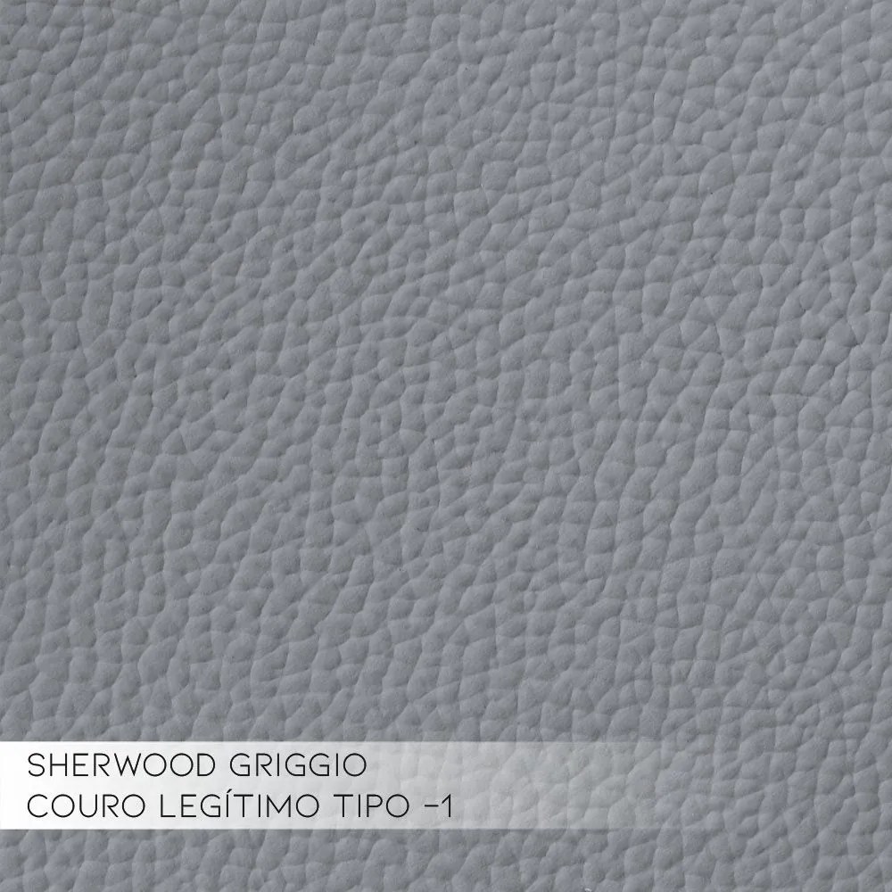 Poltrona Decorativa Reclinável Manual Moroni Couro Cinza G43 - Gran Belo