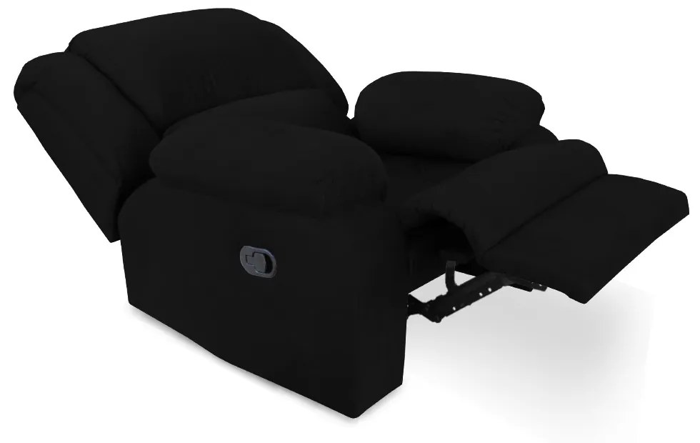 Poltrona Decorativa Magnum Reclinável Manual Suede Preto