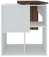 Conjunto Escritório Home Office 4 Peças Look A06 Branco/Ipê - Mpozenat
