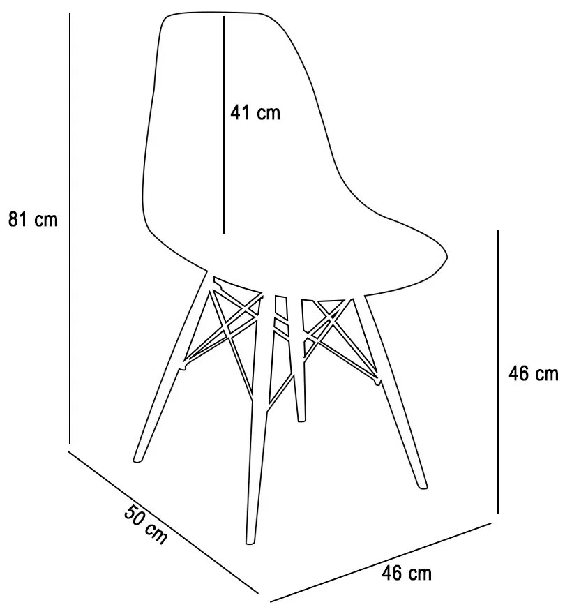 Cadeira Sala de Jantar Eiffel Eames Base Madeira F02 - D'Rossi - Azul Turquesa