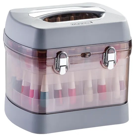 Maleta P/ 68 Esmaltes Profissional C/ Porta Acetona Cinza - Dompel