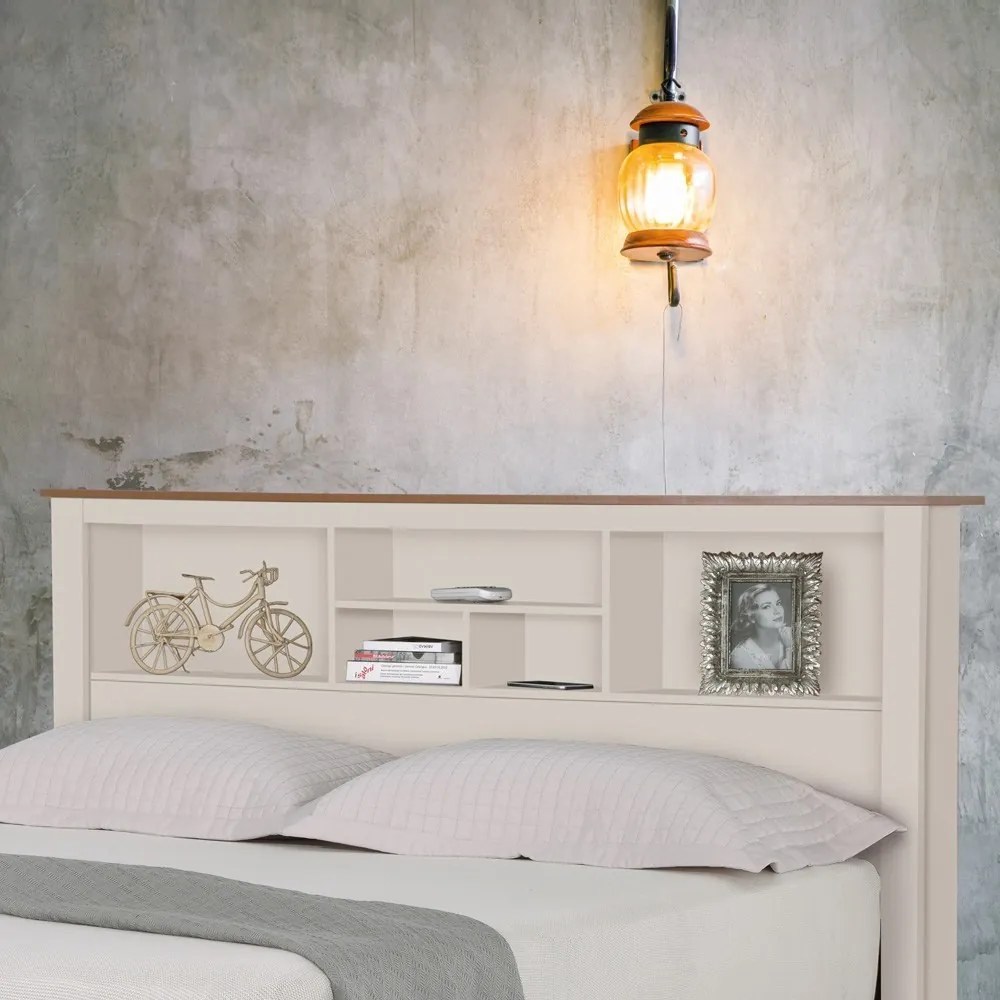 Cabeceira para Cama de Casal Cuba Off White G68 - Gran Belo