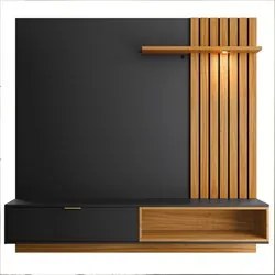 Painel Bancada Suspensa para TV até 65 Pol. Ripado 180cm Tocantins Pre
