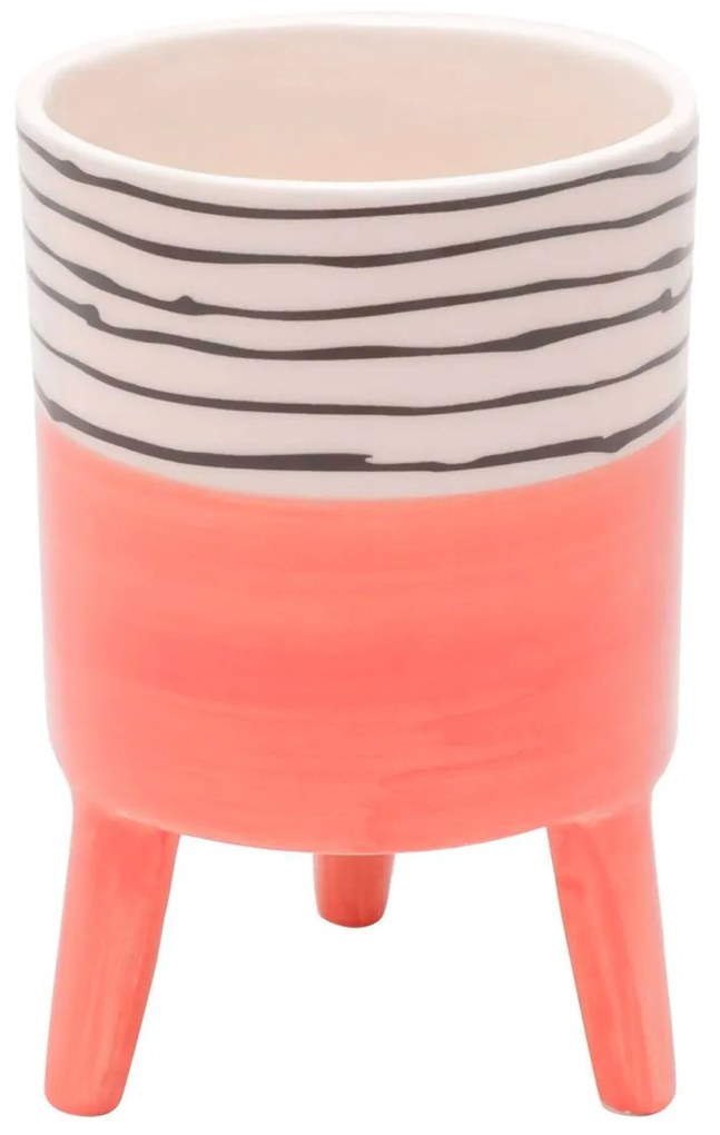Cachepot Vaso Decorativo de Cerâmica Bright Colors Salmão Grande