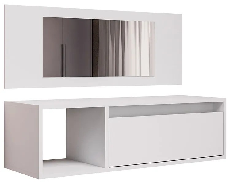 Penteadeira Camarim Potaro com Nicho Decorativo Branco G96 - Gran Belo