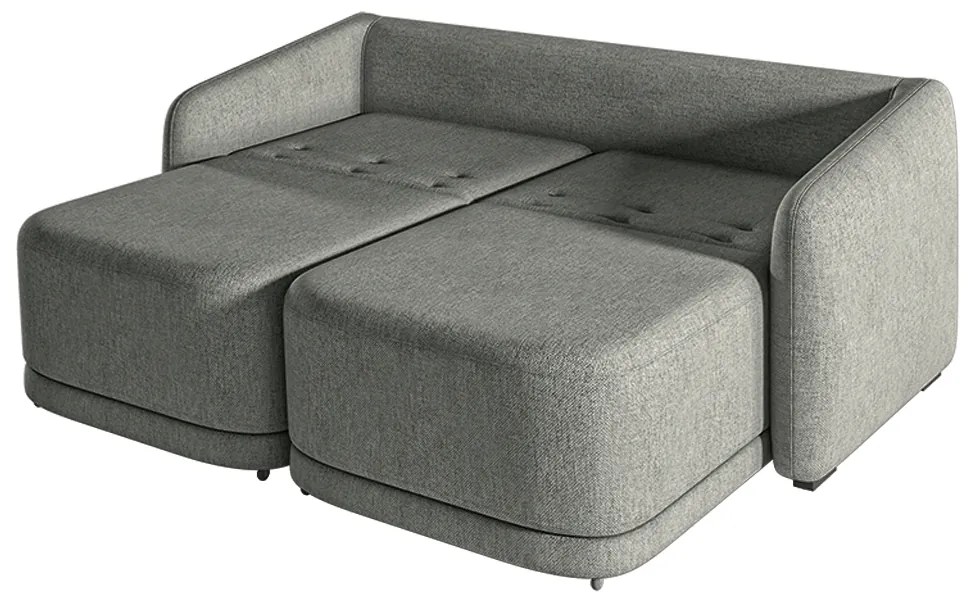 Sofá Cama Modulado Retrátil e Reclinável Decorativo Varsóvia 236cm Linho Cinza Chumbo G33 - Gran Belo