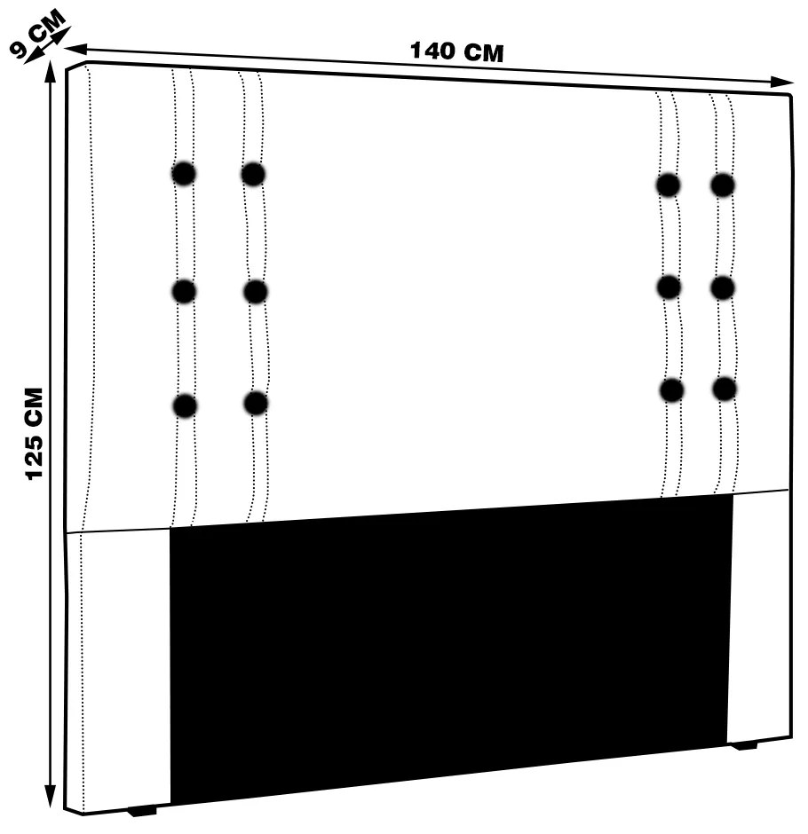 Cabeceira Decorativa 1,40M Kors PU Marrom G63 - Gran Belo