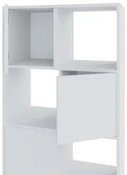 Mesa Escrivaninha em L Eron e Estante Livreiro Maly A06 Branco - Mpoze