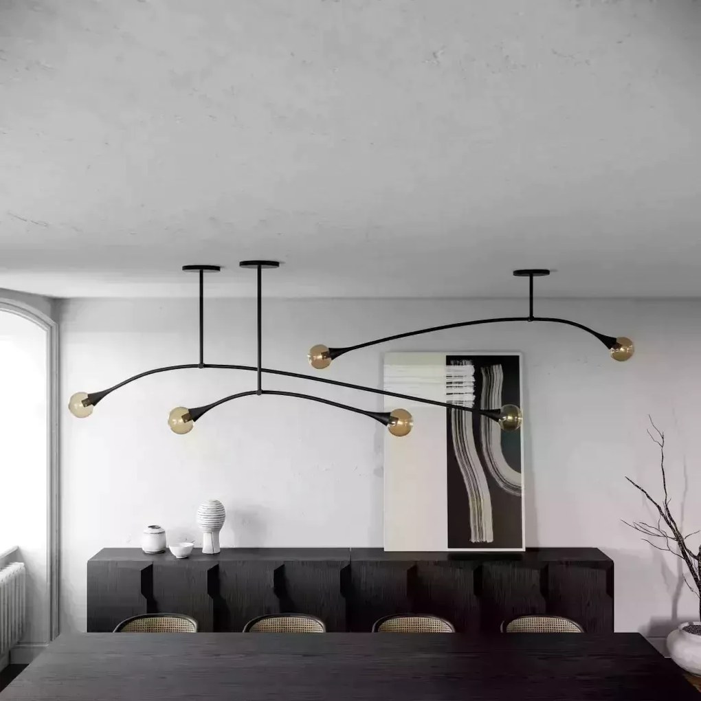 Pendente Jazz Haste Horizontal 124Cm Fixa 11X150X43Cm 2Xe27 - Usina 52... (BT - Branco Texturizado)